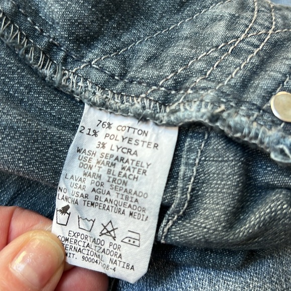 LOi wide waist button/zip skinny jeans made in Columbia SZ 10/Juniors 5 USA - Picture 14 of 14